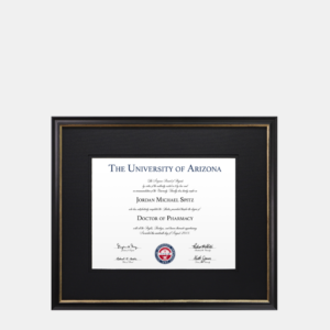 11x14 Thin Black and Gold PhD Law Degree Frame Black Mats