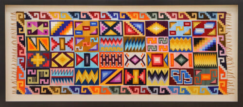 Horizontal Black Frame for Geometric Aztec Textile Art