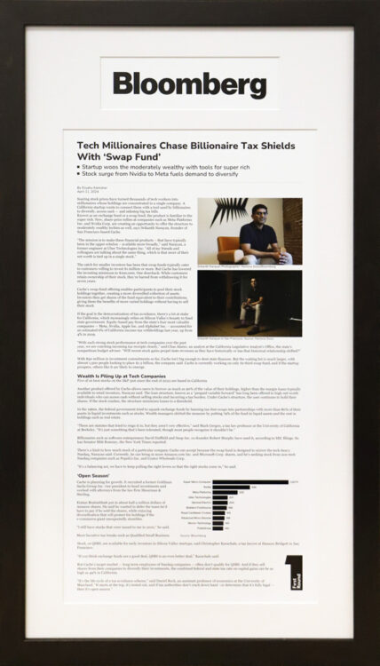 Custom Framed Bloomberg News Article with Logo Header