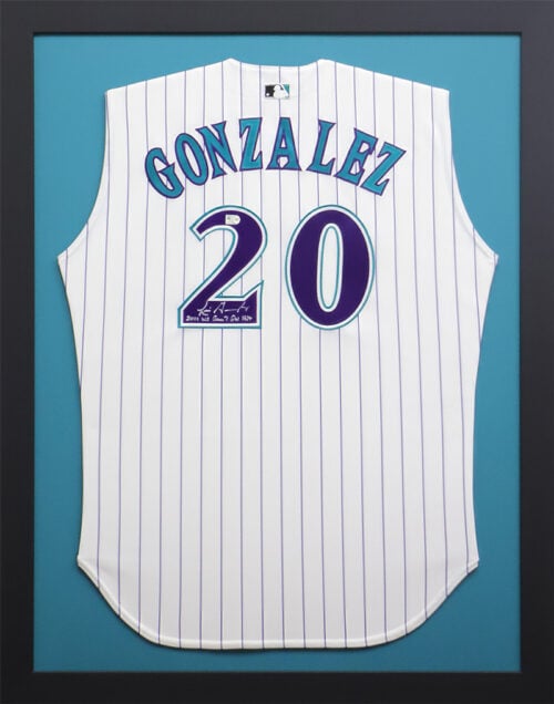 Framed DiamondBacks Gonzalez Jersey