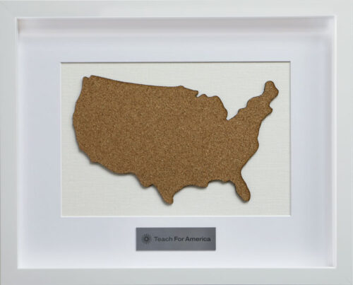 Custom Shadowbox for Cork USA Map and Teach For America