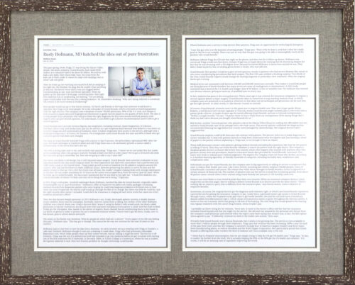 Distressed Wood Frame for Medical Publication with Linen Mat