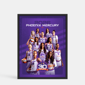 Framed Poster of Phoenix Mercury Team with Tip Off Frame Option