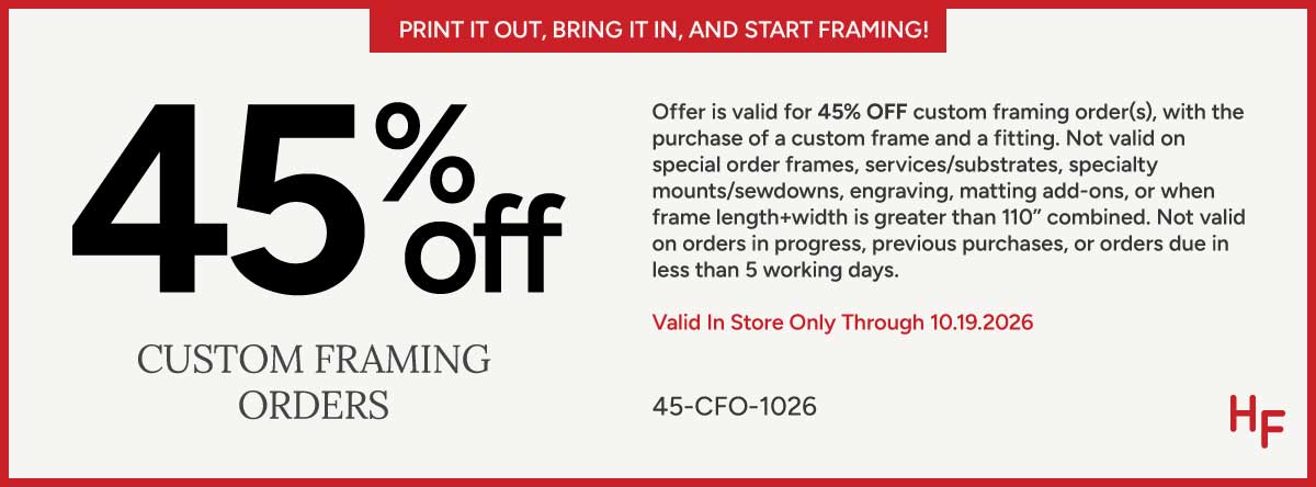 45 Percent Off Custom Framing Orders Coupon